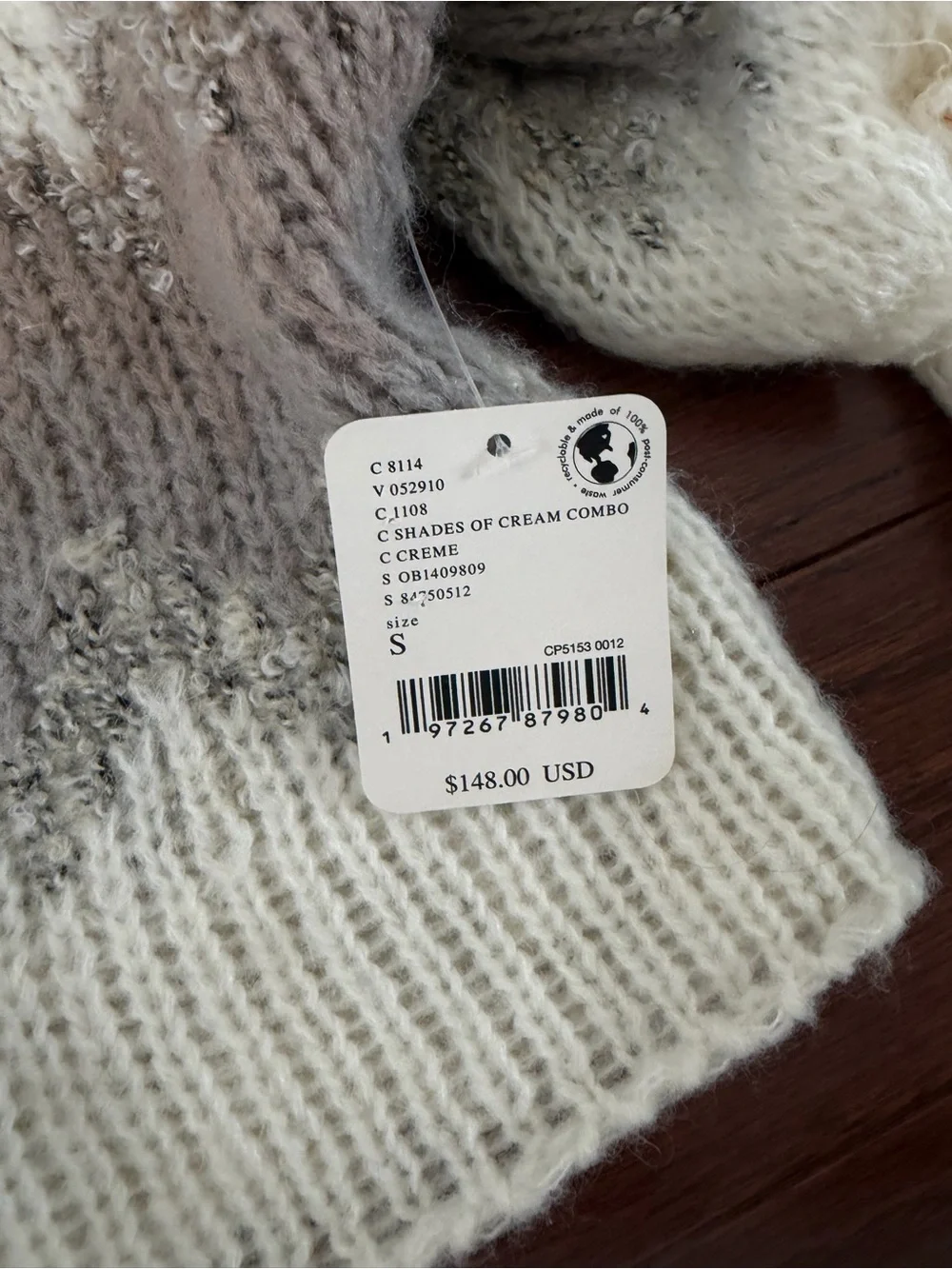 Free People Home for the Holidays Cropped Fair Isle Crew Sweater Small